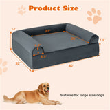 40" Orthopedic Dog Sofa Dog Bed Memory Foam Pet Bed Pet Sofa with Headrest for Large Dogs 03825372
