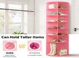 7-tier, 360&deg rotating wood-plastic composite shoe rack, 60*60*184cm, pink 24690720