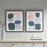 Grey Rock Garden Gel Coat Framed Canvas 2 Piece Set B035100374