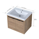 Bathroom Cabinet With Sink,Soft Close Doors,Float Mounting Design,24 Inch For Small W99969684
