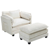 55.32*39.76" Oversized Sofa Indoor,Portable ottoman,Boucle Single Sofa Bed with Wider seat,Double W2715P269740