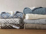 1 PCS 50x60" Soft Heated Throw Blue Geo B035P319634