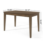 ZUN Wood Counter Height Dining Table, Antique Brown, 35"D x 59.1"W x 36.5"H 69004.00ABRN