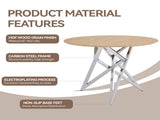37Inch Round Dining Table, Small Round Kitchen Table With Silver Metal Legs, Suitable For 2 To 4 W3357P395501