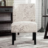 Capa English Letter Print Fabric Armless Contemporary Accent Chair T2574P164260