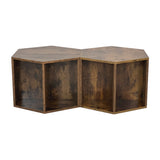 47.24'' Hexagonal Coffee Table Side Table Nightstand Antique Wood 2PCS W757P164921
