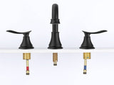 2-Handle 8 inch Widespread Bathroom Sink Faucet Matte Black Lavatory Faucet 3 Hole 360&deg Swivel 99411719