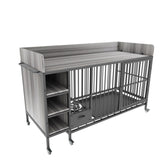 Large pet cage with storage rack, drawers with stainless steel food and water basin, made of iron W3064P245385