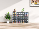 Black Small 24-Piece Shoe Storage Box Set 33x23x14cm, Plastic Mesh & Stackable Design 47490898