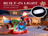 4.7 FT Lighted Christmas Inflatable Decoration, Large Motorized Seesaw with Santa and Reindeer, 16580113
