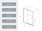 38-42" W x 71" H Piovt Swing Glass Shower Door,Pivot Frame Sliding Shower Door with 1/4" Clear W2122P198985