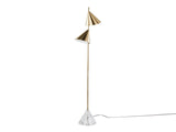 65" Metal Floor Lamp in Brushed Gold Metal with White Faux Marble Metal Base B202P224137