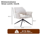 Fabric dining chair set of 2 modern soft cushioned rotating dining chairs, comfortable backrest W3851P452876