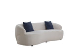 ZUN Mid Century Modern Curved Sofa, 3 Seat Cloud couch Boucle sofa Fabric Couch for Living Room, W876P191458