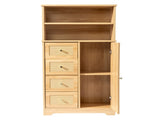 Natural wood color, particleboard with melamine veneer and rattan finish, 60*30*120cm, 4 drawers, 1 56712602