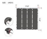 DIY friendly, easy to clean interlocking deck tiles, 11.8"x11.8" patio flooring 44 pieces per 12541963