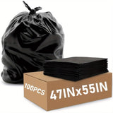 65 Gallon Extra Large Trash Bags - 100 Count Thickened Heavy Duty Black Garbage Bags for Outdoor 38323142