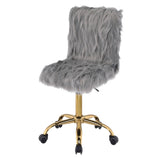 ZUN Grey and Gold Swivel Office Chair B062P186464