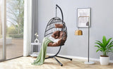 Heavy-Duty Iron Hanging Chair with Wicker Weave Single Person Swing for Indoor/Outdoor W2920P281902