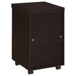 ZUN Cappuccino 3-Drawer Mobile File Cabinet B062P153727