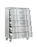 ZUN Landmark Traditional Style 5-Drawer Chest With metal drawer pulls Made with Wood in Silver B009P235328