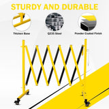 Metal Expandable Barricade, 17FT Traffic Barricade with Casters, Retractable Security Gate, Portable 63545067