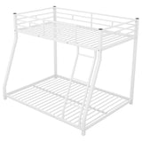 ZUN Metal Floor Bunk Bed, Twin over Full,White 90188201