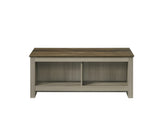 ZUN Nyla 43"W Gray Oak Coffee Table with Open Shelves Front and Back B061P234542