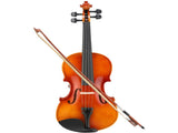 GV100 1/4 Acoustic Violin Case Bow Rosin Strings Tuner Shoulder Rest Natural 65307684