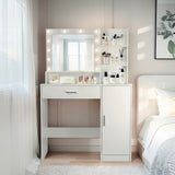 Vanity Desk with Mirror and Lights, Makeup Vanity with Drawer & Storage Cabinet, 3 Lighting Modes W3204P300592
