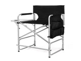 Folding Director Chair with Side Table & Storage Pockets, 41"23.6"26.4" Heavy Duty Spray-Coated 55814069