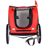 ZUN Dog Bike Trailer, Breathable Mesh Dog Cart with 3 Entrances, Safety Flag, 8 Reflectors, Folding Pet W32191046