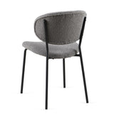 Grey Boucle Fabric Dining Chairs Set of 4, Mid-Century Modern Dining Kitchen Dining Room W1164P195045