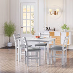 ZUN 5PCS Stylish Dining Table Set 4 Upholstered Chairs with Ladder Back Design for Dining Room Kitchen W1673130772