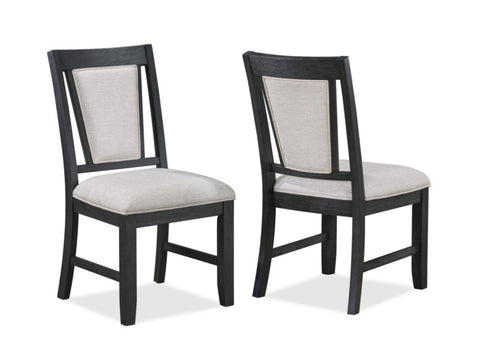 ZUN 2pc Contemporary Dining Side Chair Upholstered Padded Seat Back Gray Finish Wooden Furniture Dining B011P146013