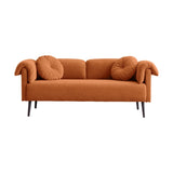 68.5" Modern Lamb Wool Sofa With Decorative Throw Pillows for Small Spaces W848P152953