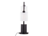 Cannes Contemporary Table Lamp in Black Metal with White Shades B202P224122