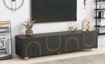 ZUN U-Can Modern TV Stand for TVs up to 75 Inches, Entertainment Center with Storage Cabinets and 1 WF530171AAB