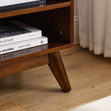 59 Inch Mid Century Modern Rattan TV Stand for 65 Inch TV, Entertainment Cabinet, Media Console for W1801115776