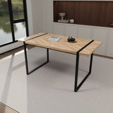 59" MDF light wood table and modern chair set of 4 pieces, medieval wooden kitchen 63846610
