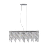 (Same as W1340P189443/L5024-880-C) Silver Elegant Oval Crystal Chandelier, Modern Ceiling Light W1340P189500