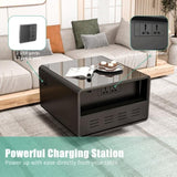 Modern Smart Side Table with Built-in Fridge, Wireless Charging, Temperature Control, Power Socket, W1172P178854