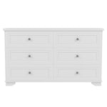 ZUN 6 Drawers Elegant Design Wooden Dresser, Retro Style Storage Cabinet with Metal Handles for Bedroom, N733P199705K