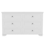 ZUN 6 Drawers Elegant Design Wooden Dresser, Retro Style Storage Cabinet with Metal Handles for Bedroom, N733P199705K