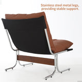 Leather Armchair, Modern Accent Chair High Back, Living Room Chairs with Metal Legs and Soft Padded, W2105P303635