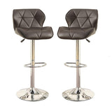 ZUN Modern Kitchen Island Stools Brown Faux Leather Stool Counter Chairs Set of 2 Adjustable B01149735