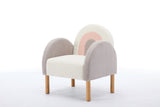 Chair Sofa, Toddler Fabric with Solid Wooden Frame,Rainbow Design 71798341