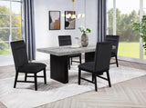 2pc Upholstered Chairs Soft Neutral Tone Dark Finish Legs Wooden Dining Room Furniture Black B2741P618483