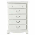 ZUN Classic Traditional Style White Finish 1pc Chest of 5x Dovetail Drawers Wooden Bedroom Furniture B01161309