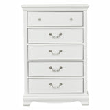 ZUN Classic Traditional Style White Finish 1pc Chest of 5x Dovetail Drawers Wooden Bedroom Furniture B01161309